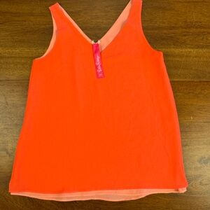 Lilly Pulitzer Coral/peach Florin Sleeveless Tank